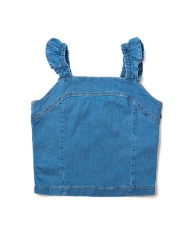 Top Cropped Fem C/ Elas Jeans 36008